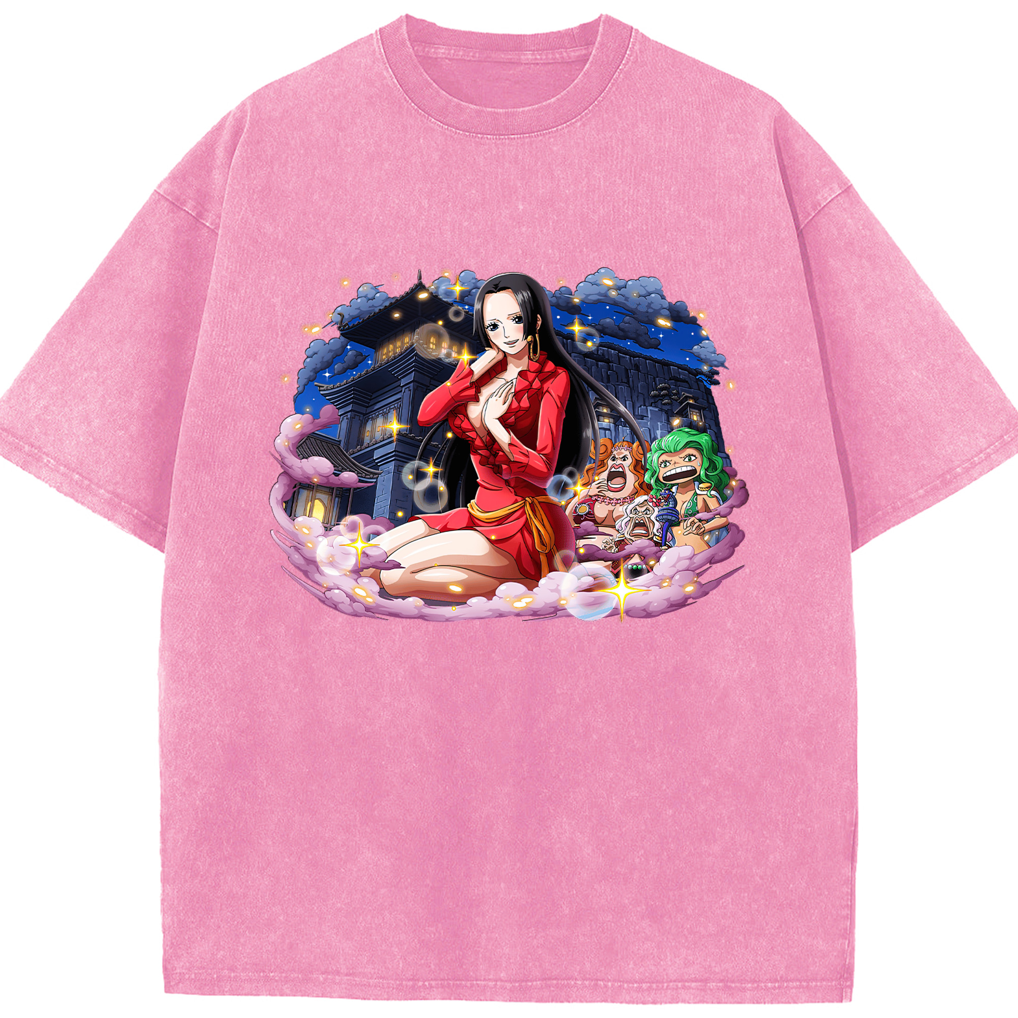 ワンピース ボア・ハンコック ONE PIECE Boa·Hancock 綿100% ヴィンテージ風 半袖Tシャツ（フロントプリント）